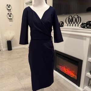 Elegant Blue Sheath Dress with Sweetheart Neckline